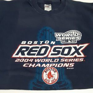 VTG Y2K 2004 Boston Red Sox Men's WS Champions T Shirt Jerzees Tag SZ L